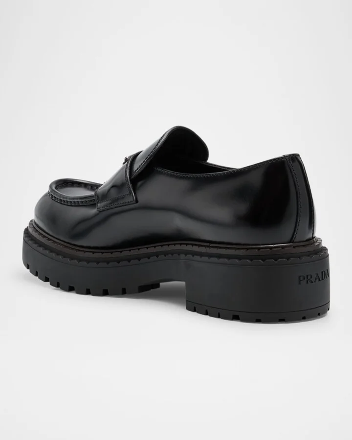 Men's Brushed Leather Lug-Sole Loafers - Image 4