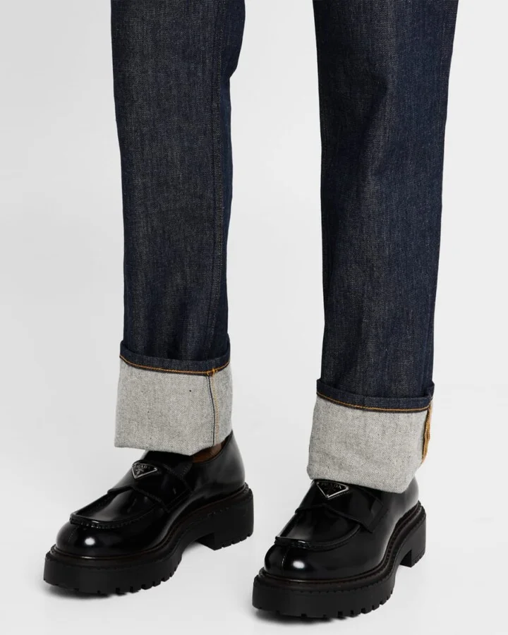 Men's Brushed Leather Lug-Sole Loafers - Image 7