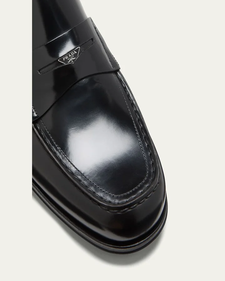 Men's Brushed Leather Penny Loafers - Image 3