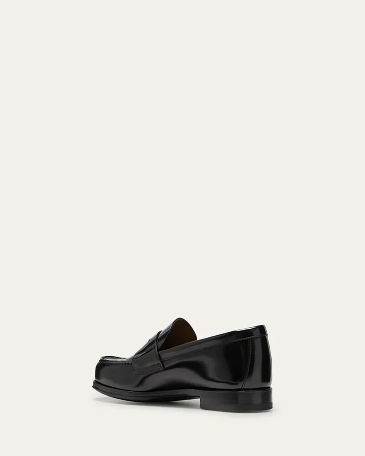 Men's Brushed Leather Penny Loafers - Image 5