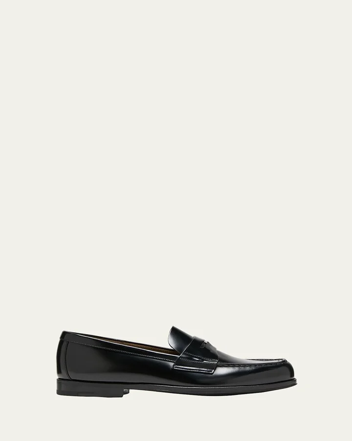 Men's Brushed Leather Penny Loafers