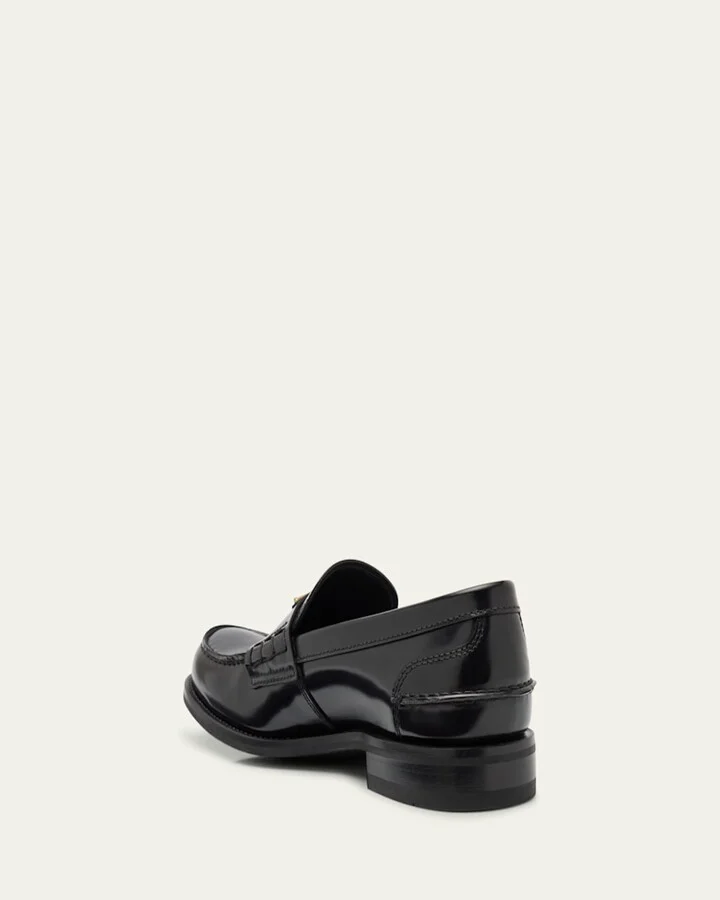Men's Brushed Leather Split-Toe Loafers - Image 2