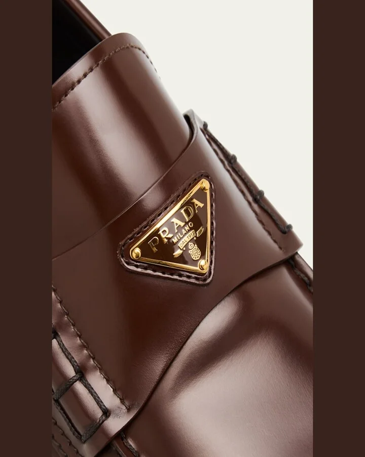 Men's Brushed Leather Split-Toe Loafers - Image 11