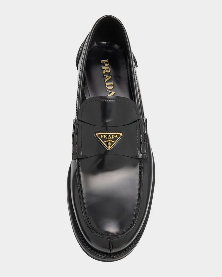 Men's Brushed Leather Split-Toe Loafers - Image 2