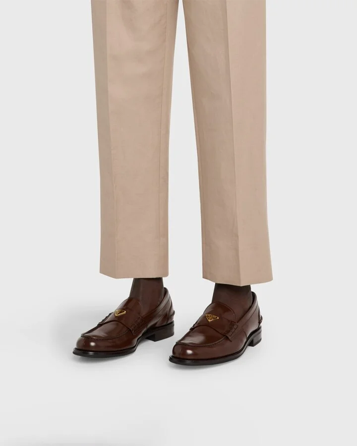 Men's Brushed Leather Split-Toe Loafers - Image 6