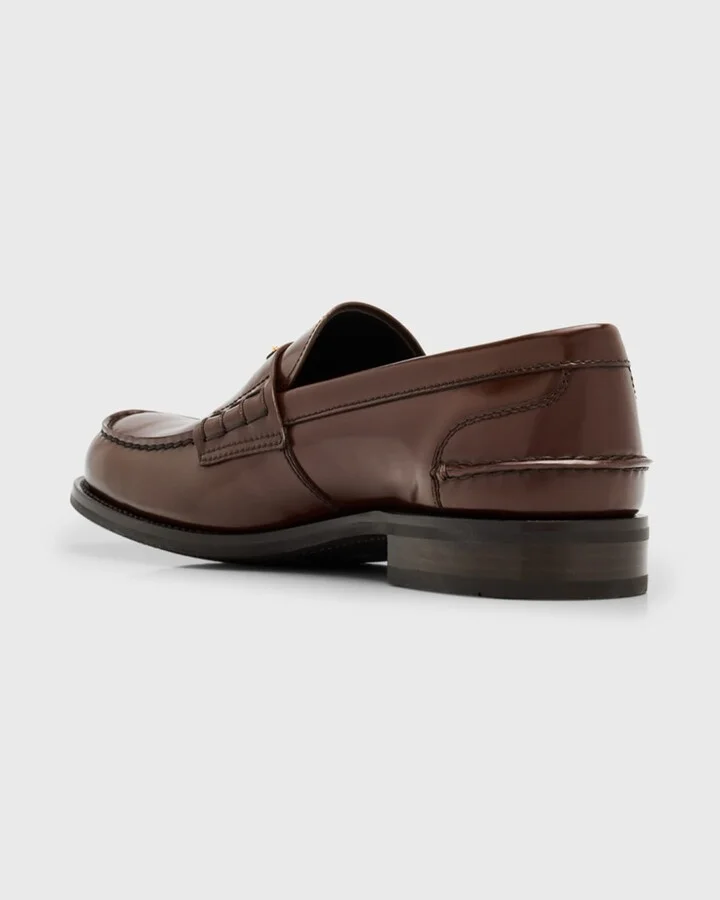Men's Brushed Leather Split-Toe Loafers - Image 7