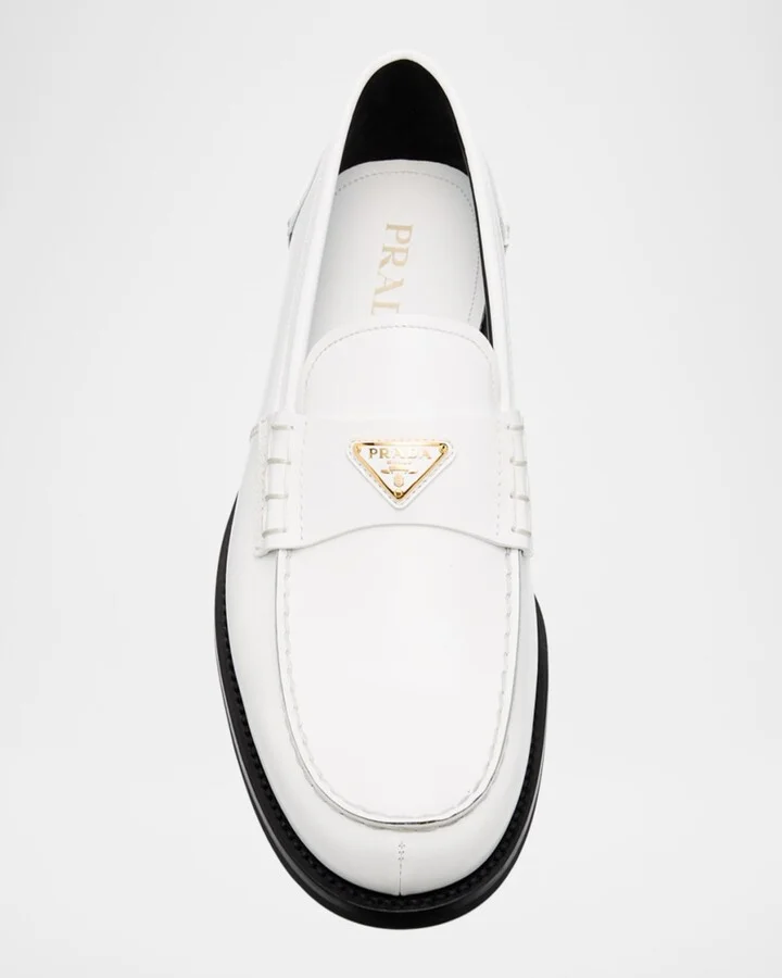 Men's Brushed Leather Split-Toe Loafers - Image 8