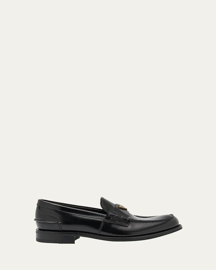 Men's Brushed Leather Split-Toe Loafers