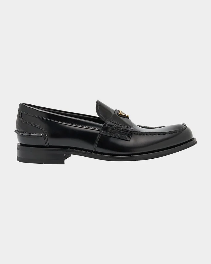 Men's Brushed Leather Split-Toe Loafers