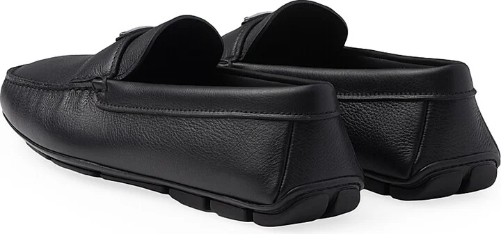 Men's Buckskin-Print Driving Shoes - Black - Size 6 - Image 4