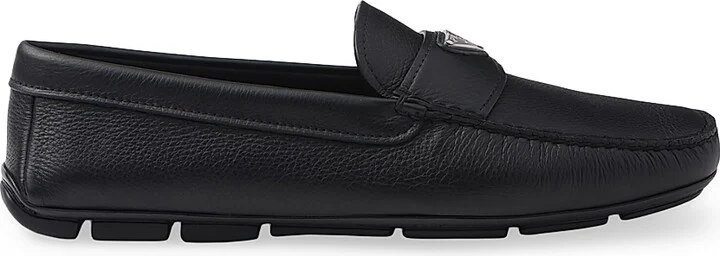 Men's Buckskin-Print Driving Shoes - Black - Size 6