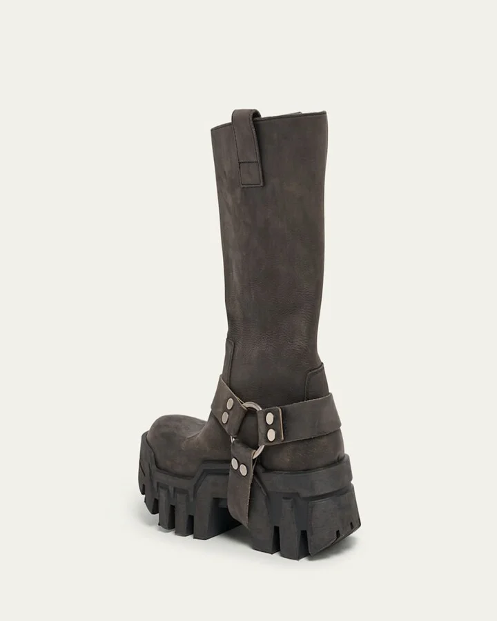 Men's Bulldozer Leather Harness Moto Boots - Image 3