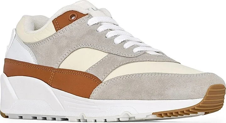 Men's Bump Sneakers In Nylon, Suede And Leather - White Air Grey And Honey - Size 7 - Image 2