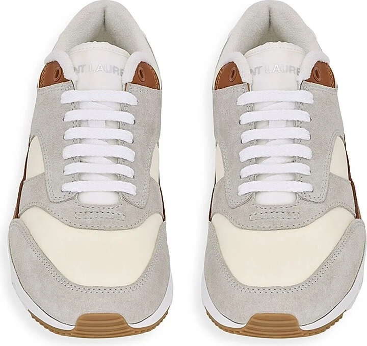 Men's Bump Sneakers In Nylon, Suede And Leather - White Air Grey And Honey - Size 7 - Image 3