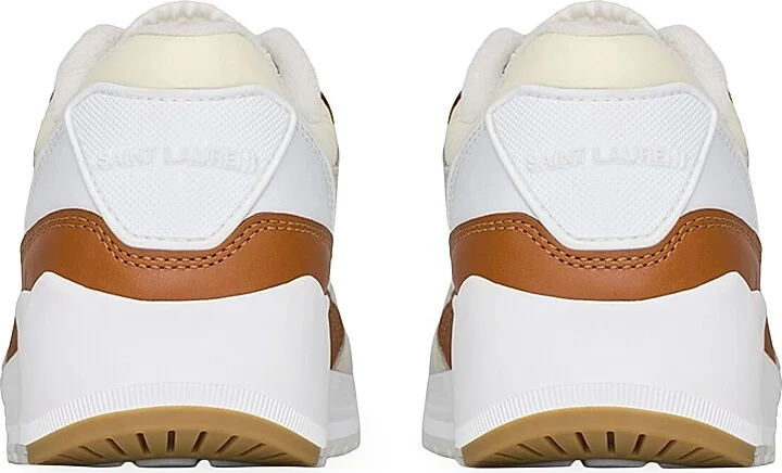 Men's Bump Sneakers In Nylon, Suede And Leather - White Air Grey And Honey - Size 7 - Image 4