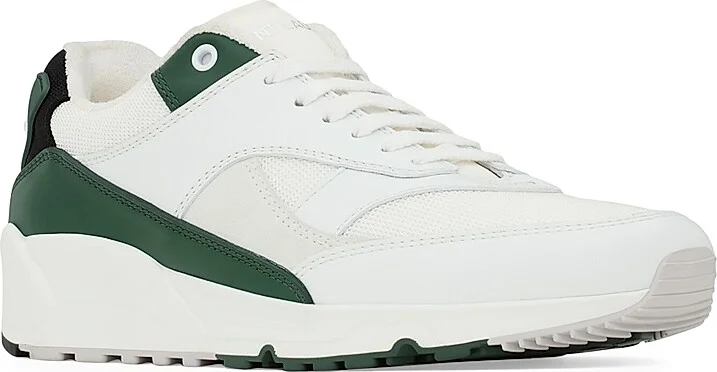 Men's Bump Sneakers in Smooth Leather - White Dark Basil - Size 7 - Image 2