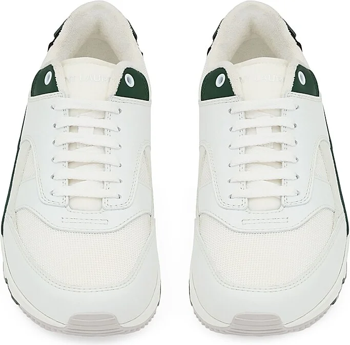 Men's Bump Sneakers in Smooth Leather - White Dark Basil - Size 7 - Image 4