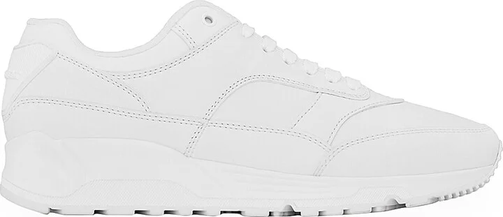 Men's Bump Sneakers In Smooth Leather - White - Size 6