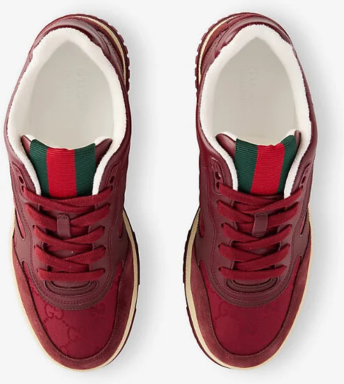 Mens Burgundy Rossa Ancora Re-Web Suede and Shell Mid-Top Trainers Eur 40 / 6 Uk Men - Image 2