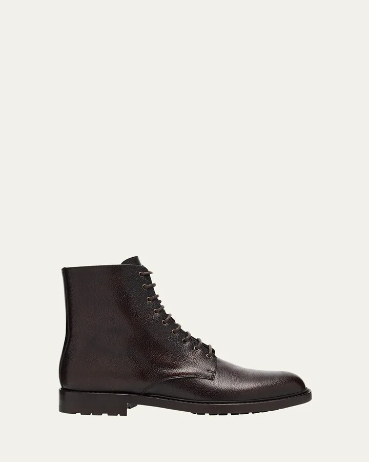 Men's Burnished Leather Ankle Boots