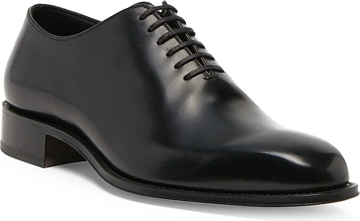 Men's Burnished Leather Lace-Up Oxfords - Black - Size 10.5 - Image 2