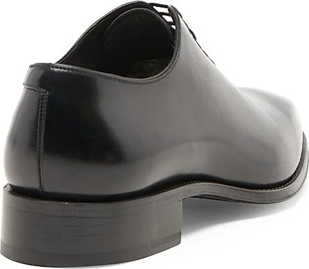 Men's Burnished Leather Lace-Up Oxfords - Black - Size 10.5 - Image 3
