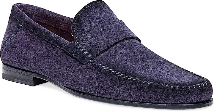 Men's Burnished Suede Loafers - Blue - Size 7 - Image 2