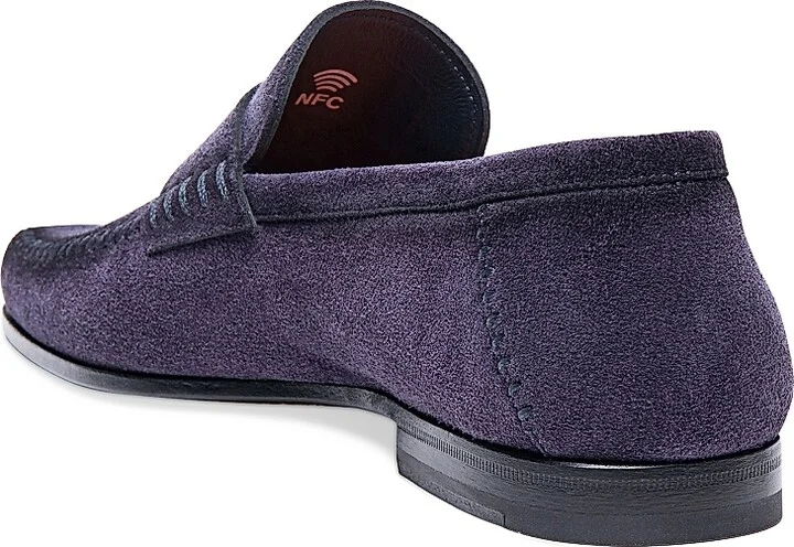 Men's Burnished Suede Loafers - Blue - Size 7 - Image 3