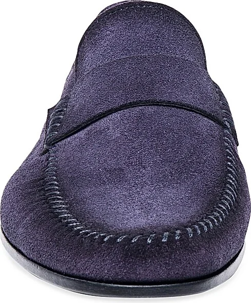 Men's Burnished Suede Loafers - Blue - Size 7 - Image 5