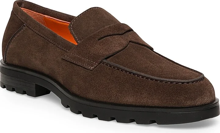 Men's Burnished Suede Loafers - Dark Brown - Size 8.5 - Image 2