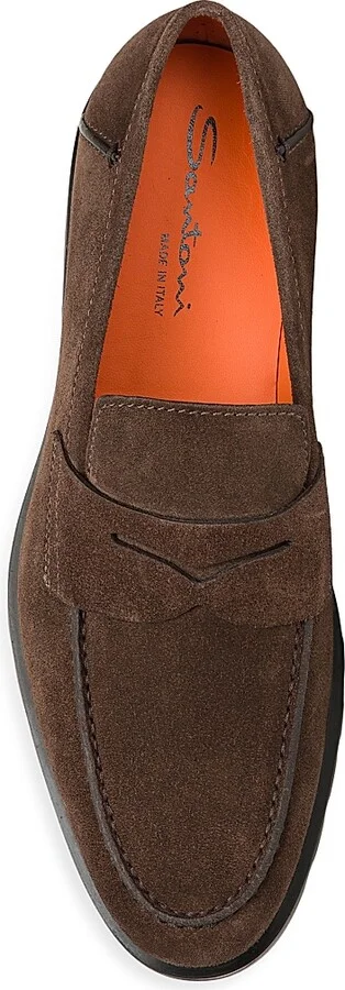 Men's Burnished Suede Loafers - Dark Brown - Size 8.5 - Image 4