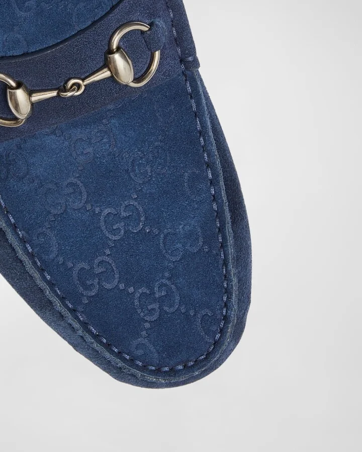 Men's Byorn Guccisima Suede Bit Loafers - Image 4