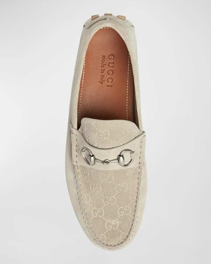 Men's Byorn Guccisima Suede Bit Loafers - Image 7