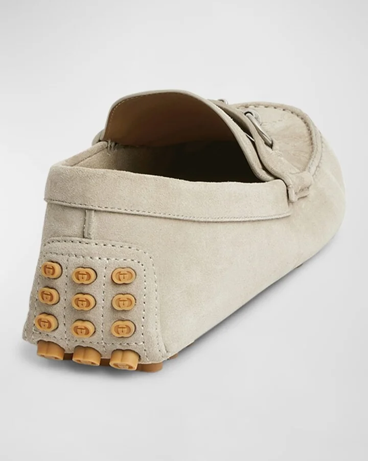 Men's Byorn Guccisima Suede Bit Loafers - Image 9