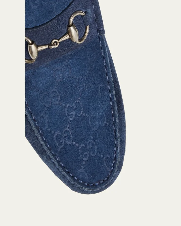Men's Byorn Guccisima Suede Bit Loafers - Image 3