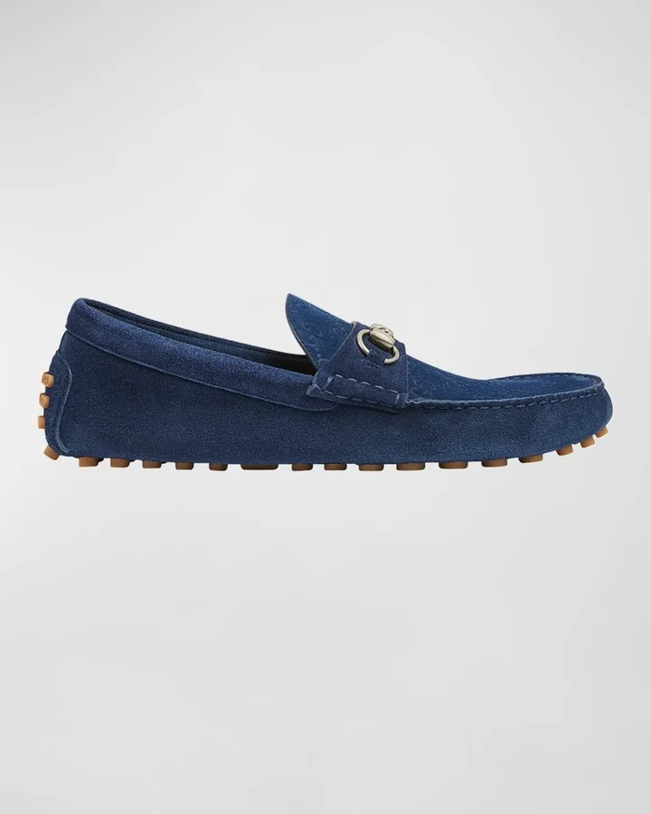 Men's Byorn Guccisima Suede Bit Loafers