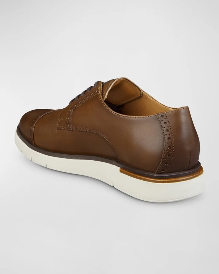 Men's Caleb Leather Cap-Toe Sneakers - Image 2