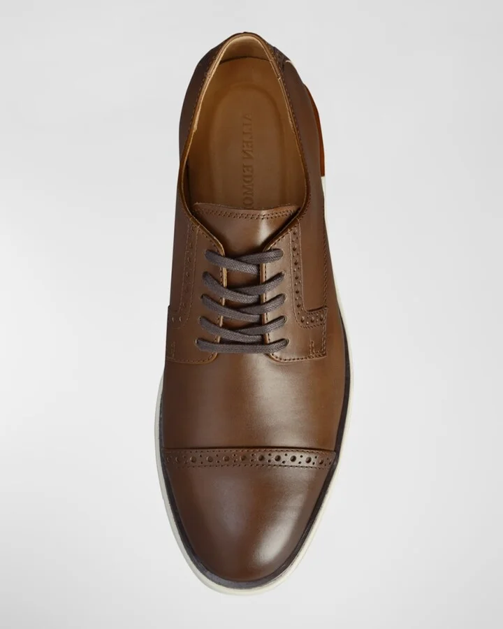 Men's Caleb Leather Cap-Toe Sneakers - Image 3