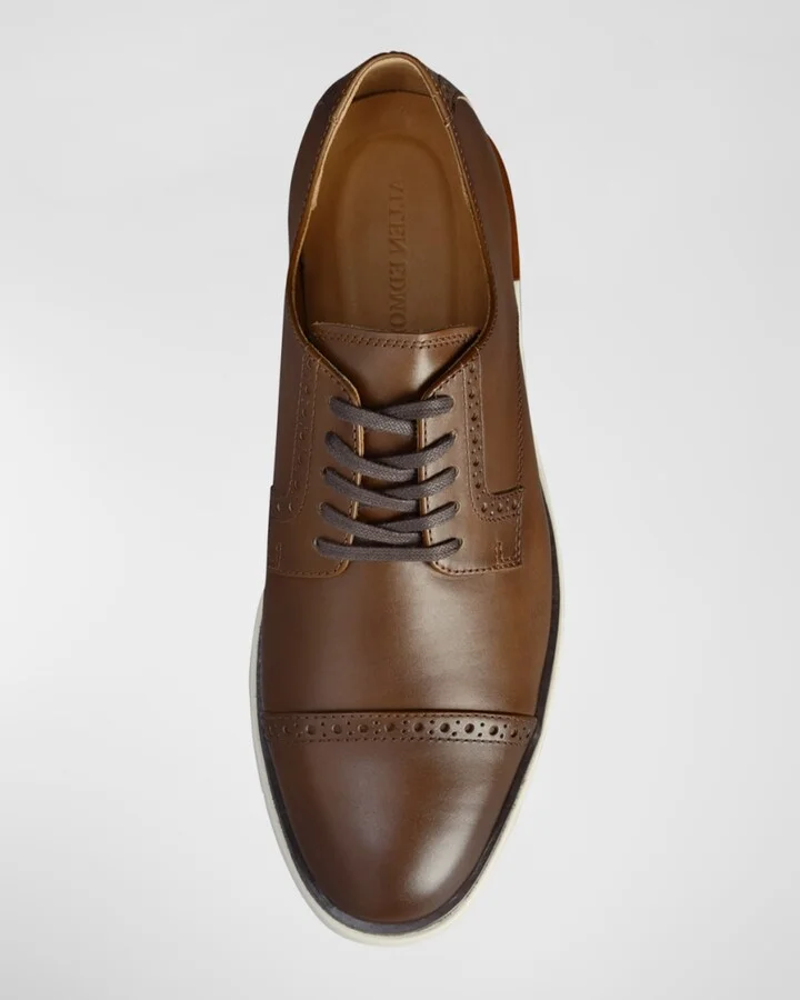 Men's Caleb Leather Cap-Toe Sneakers - Image 5