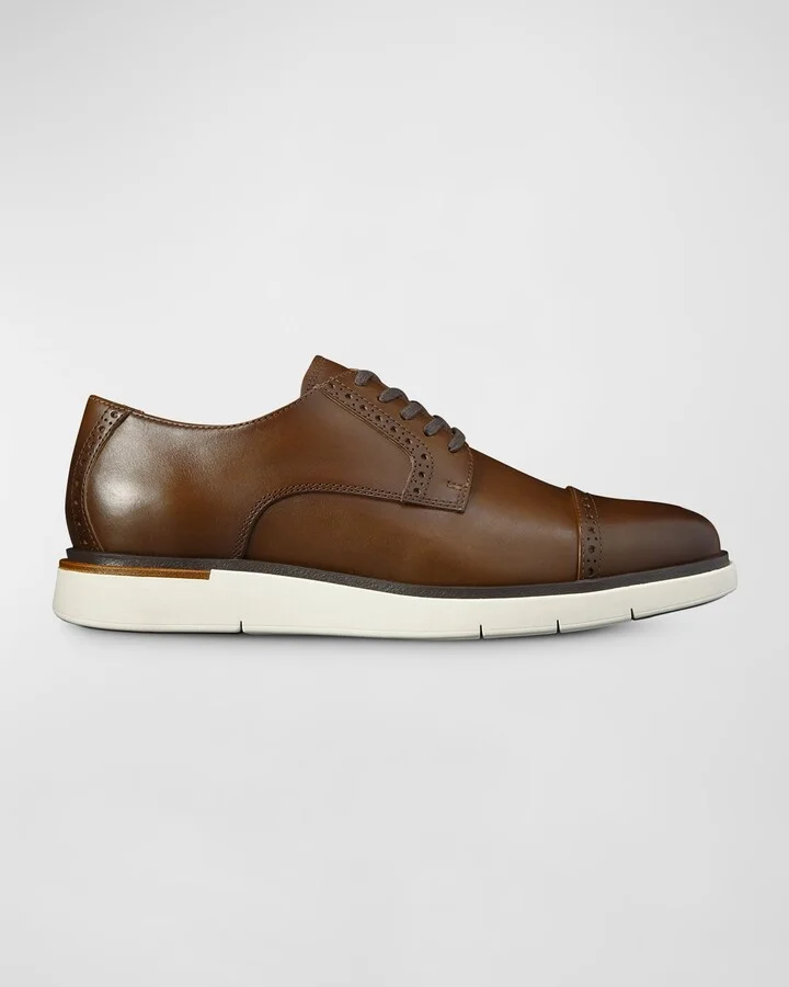 Men's Caleb Leather Cap-Toe Sneakers