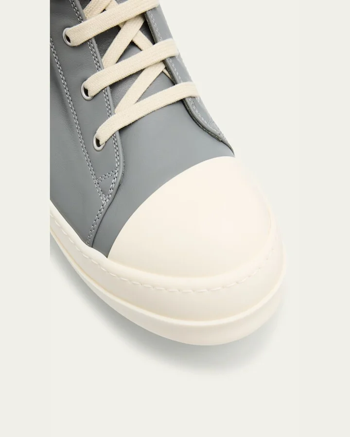 Men's Calf Leather Cap Toe High-Top Sneakers - Image 4
