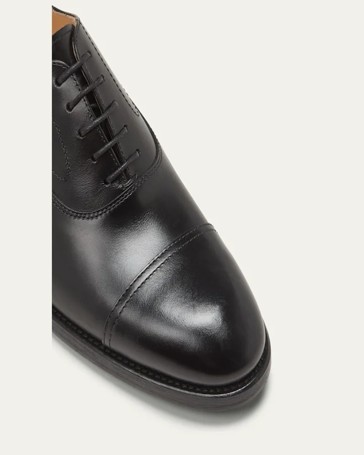 Men's Calf Leather Cap-Toe Oxfords - Image 9