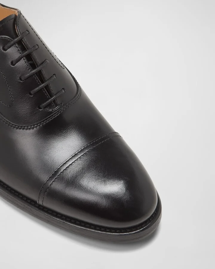 Men's Calf Leather Cap-Toe Oxfords - Image 3