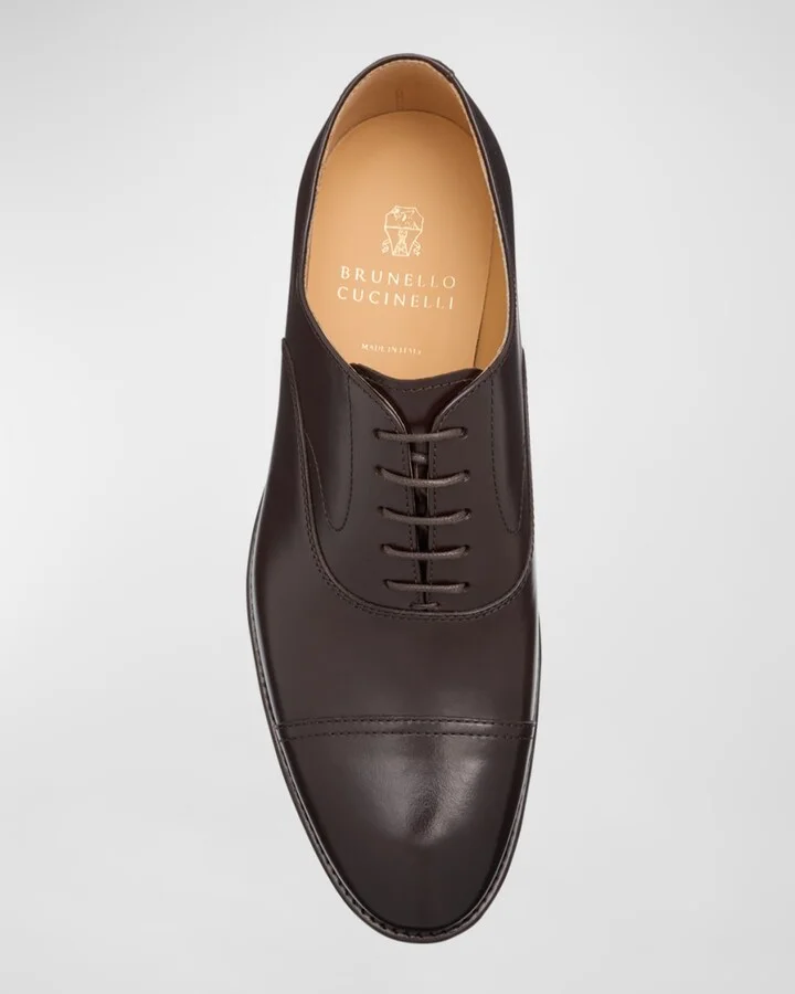 Men's Calf Leather Cap-Toe Oxfords - Image 7