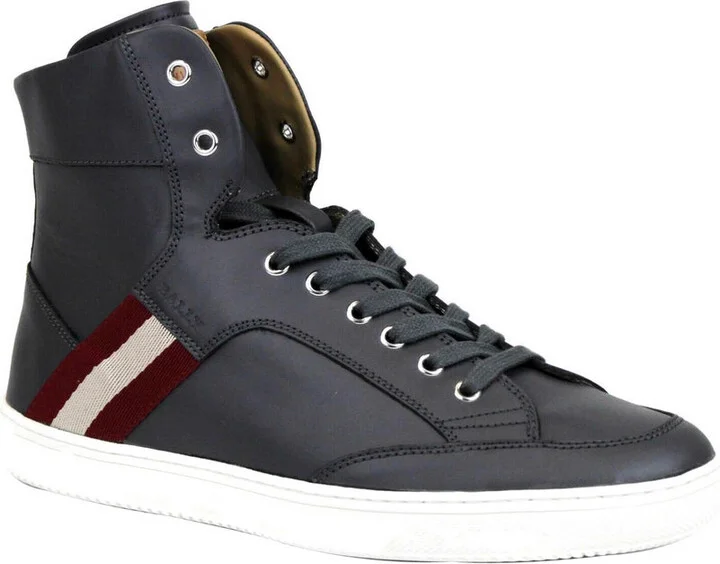Men's Calf Leather Hi-top Sneaker With -