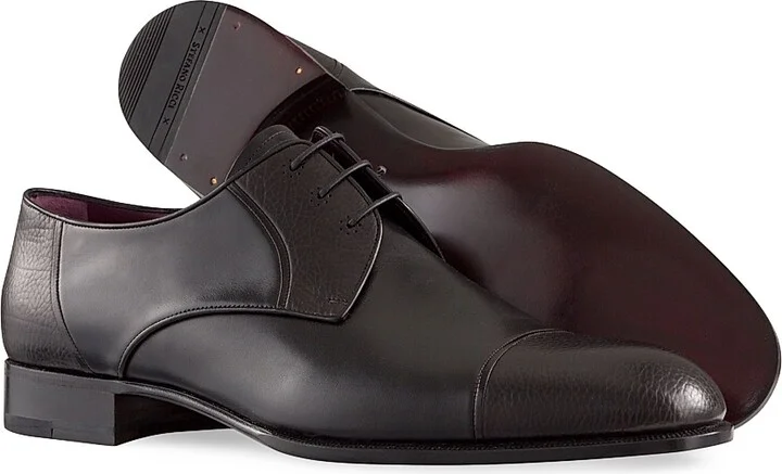 Men's Calfskin Derbies - Black - Size 7.5 - Image 3