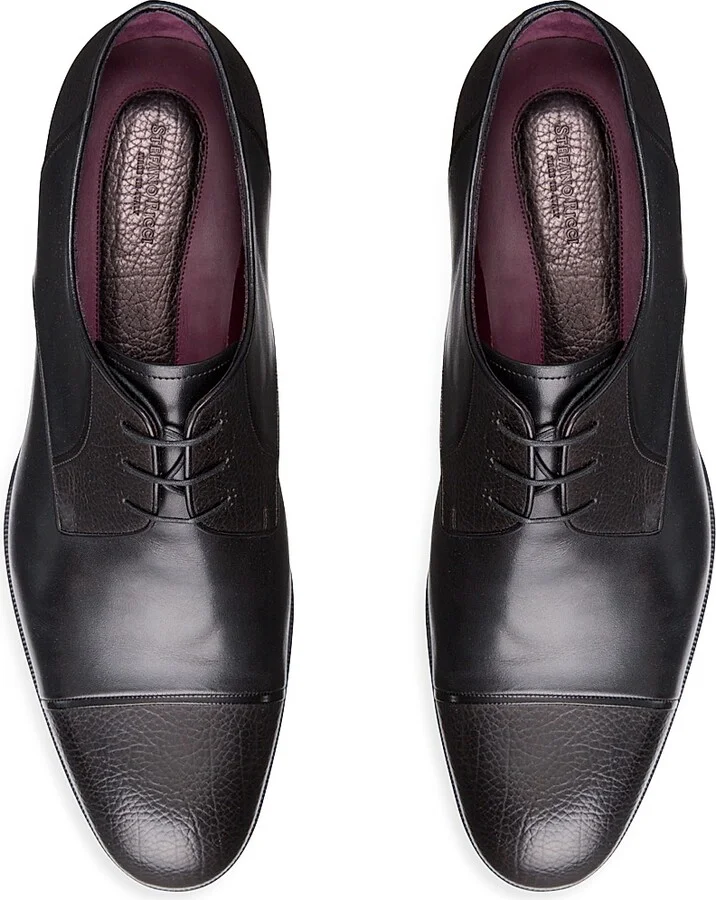 Men's Calfskin Derbies - Black - Size 7.5 - Image 4