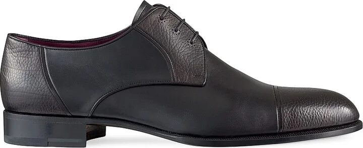 Men's Calfskin Derbies - Black - Size 7.5