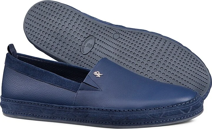 Men's Calfskin Leather Loafers - Blue - Size 5 - Image 3