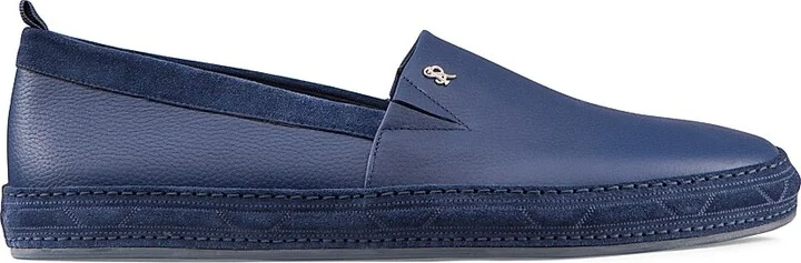 Men's Calfskin Leather Loafers - Blue - Size 5